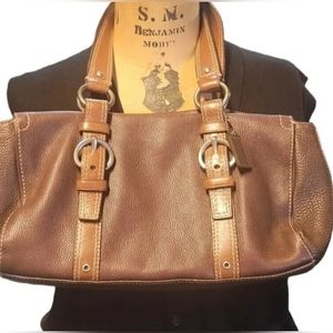 Coach Chelsea F10887- COACH Chelsea brown pebbles leather Sachel bag Authentic